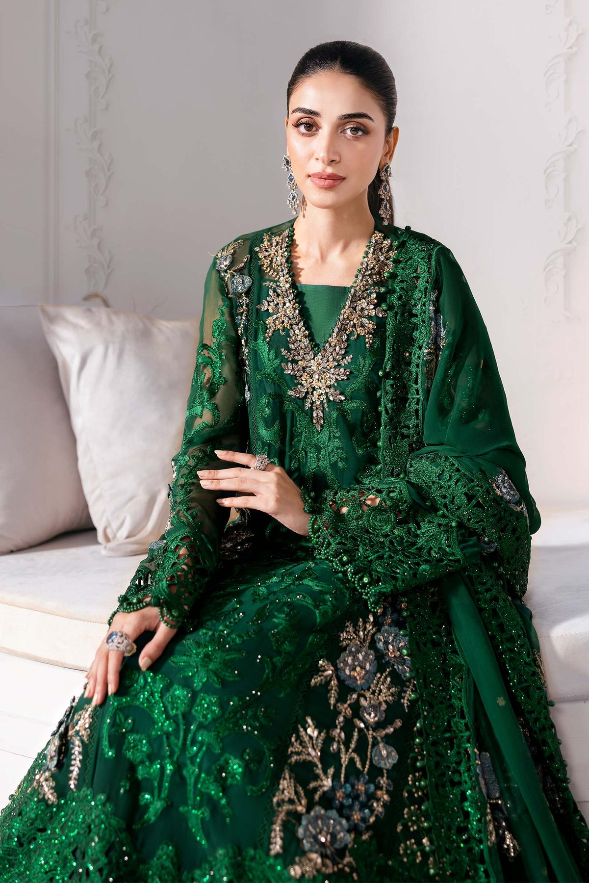 Embroidered Chiffon Suit | BD-3008