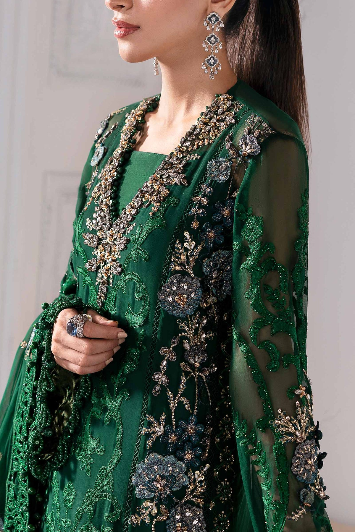 Embroidered Chiffon Suit | BD-3008